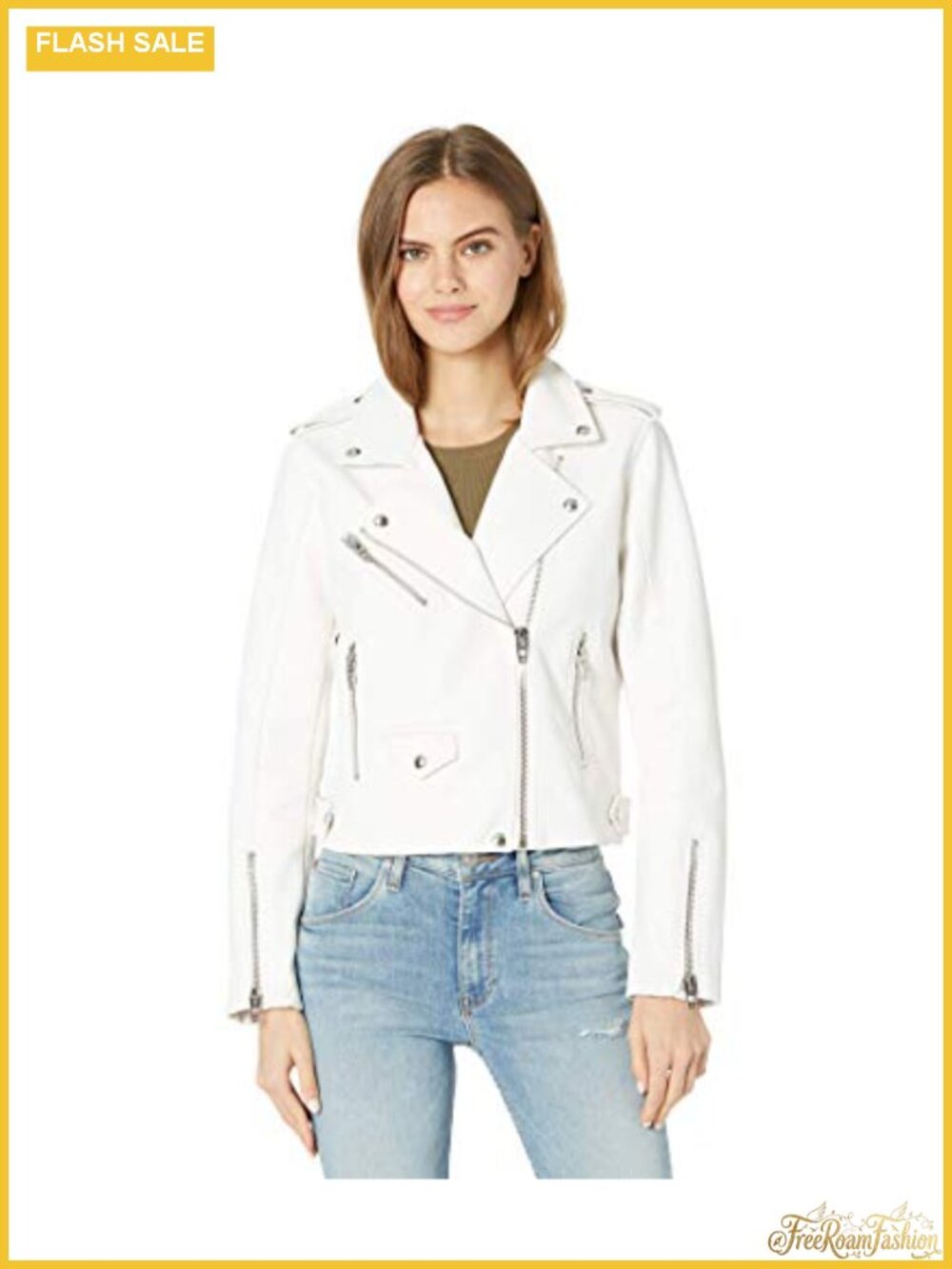 Moto Jacket Vegan Leather Faux Suede Aviator Band Collar Casual